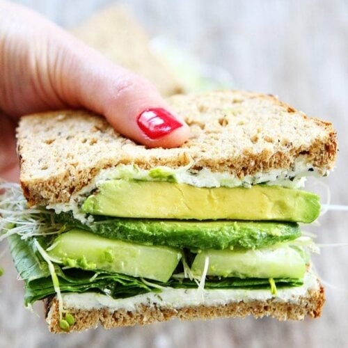 Cucumber and Avocado Sandwich