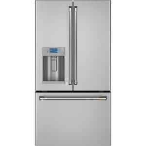 GE Profile Profile 27.9 cu. ft. Smart 4-Door French Door Refrigerator with  Door in Door in Fingerprint Resistant Stainless Steel PVD28BYNFS