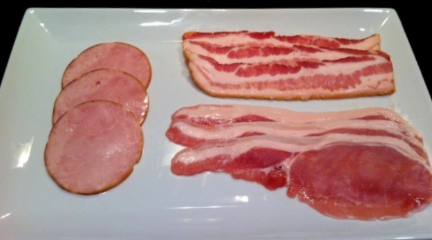 difference between canadian bacon, english bacon and american bacon